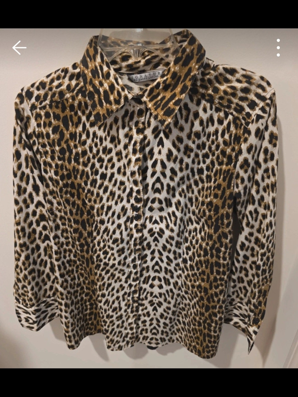 Leopard Print Button-Up Shirt in Brown/Black